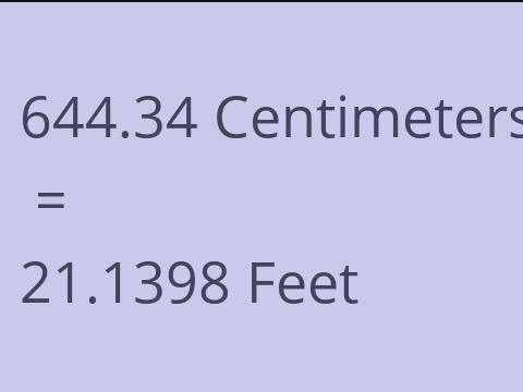 644.34 CM TO FEET