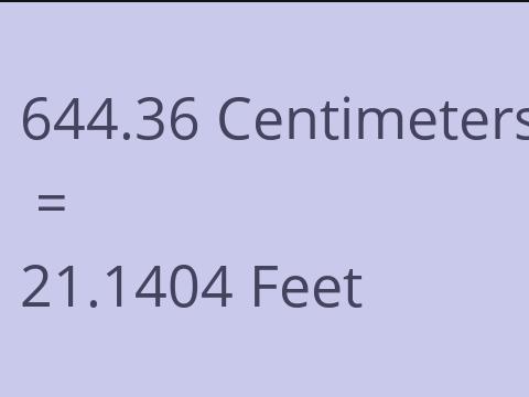 644.36 CM TO FEET