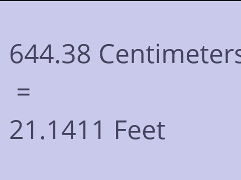 644.38 CM TO FEET