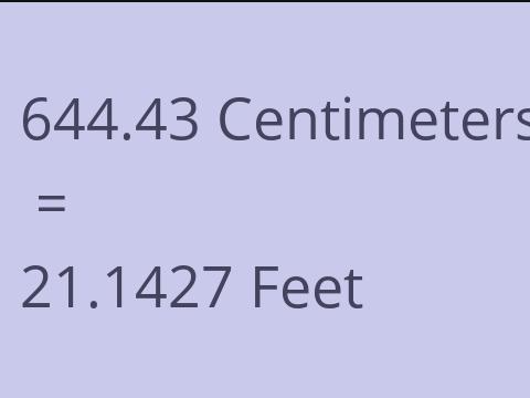 644.43 CM TO FEET