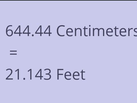 644.44 CM TO FEET