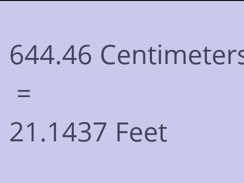 644.46 CM TO FEET