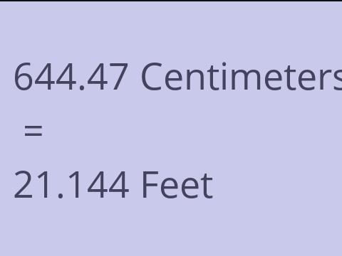 644.47 CM TO FEET