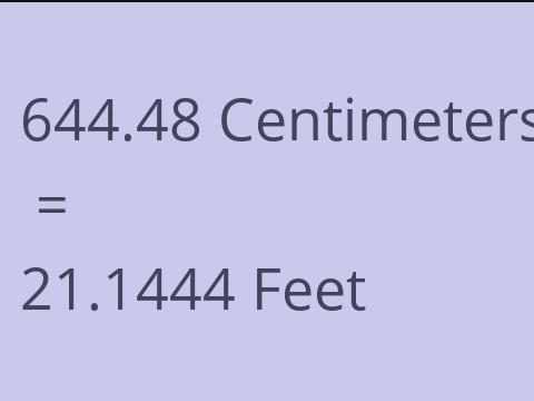 644.48 CM TO FEET