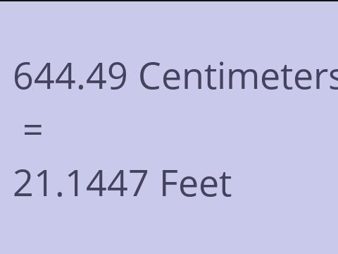 644.49 CM TO FEET