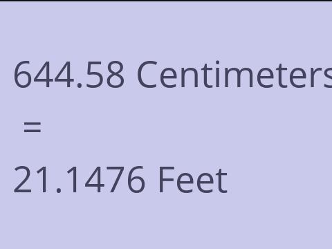 644.58 CM TO FEET