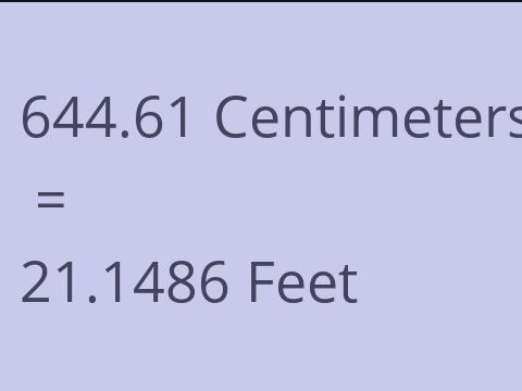 644.61 CM TO FEET