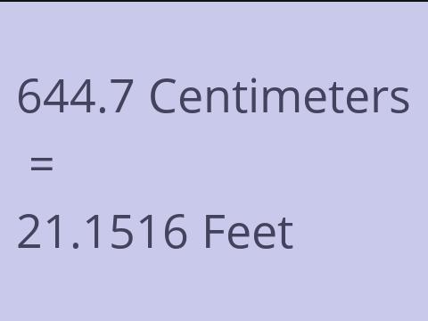 644.7 CM TO FEET