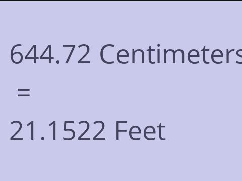 644.72 CM TO FEET