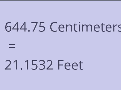 644.75 CM TO FEET