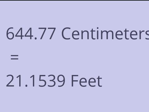 644.77 CM TO FEET