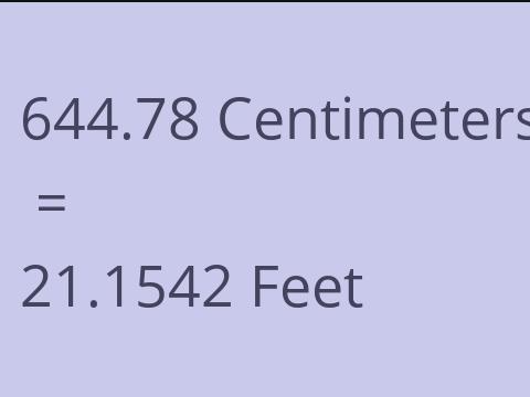 644.78 CM TO FEET