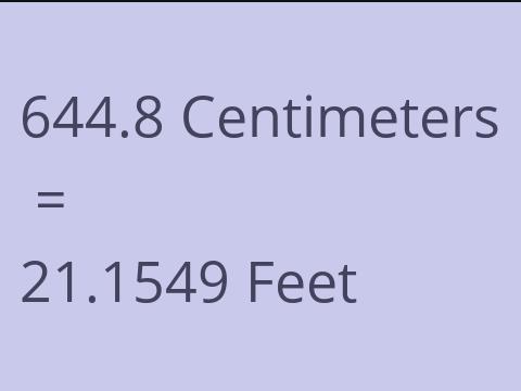 644.8 CM TO FEET