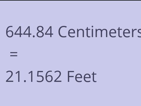 644.84 CM TO FEET