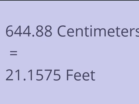 644.88 CM TO FEET