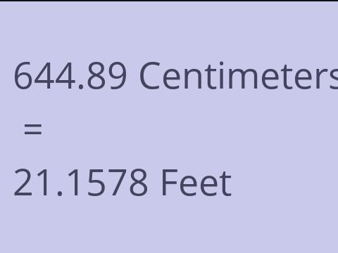 644.89 CM TO FEET