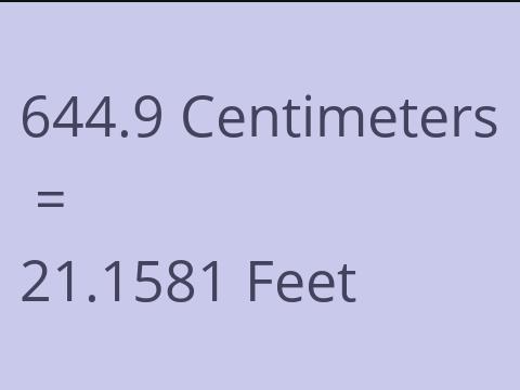 644.9 CM TO FEET