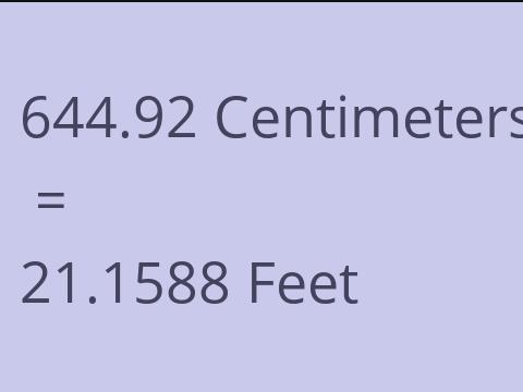 644.92 CM TO FEET