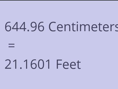 644.96 CM TO FEET