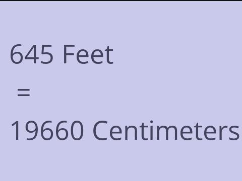 645 FEET TO CM