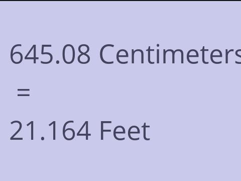 645.08 CM TO FEET