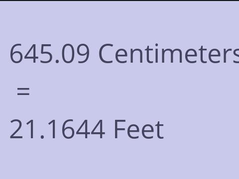 645.09 CM TO FEET