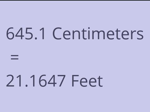 645.1 CM TO FEET