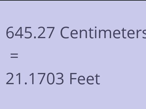 645.27 CM TO FEET