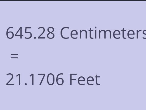 645.28 CM TO FEET