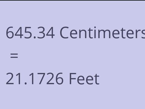 645.34 CM TO FEET