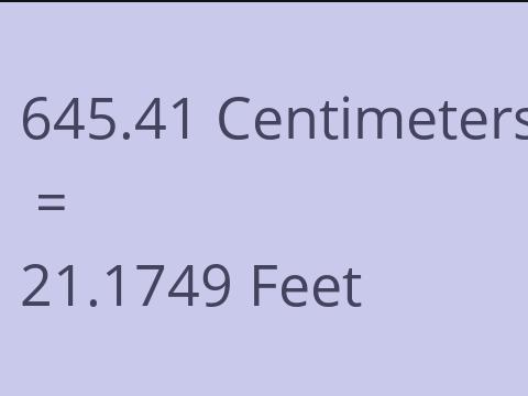 645.41 CM TO FEET