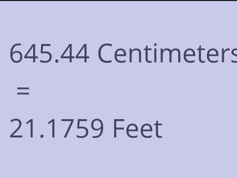 645.44 CM TO FEET