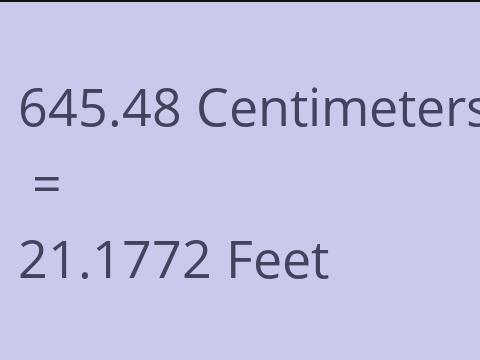 645.48 CM TO FEET