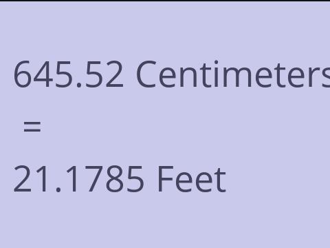 645.52 CM TO FEET