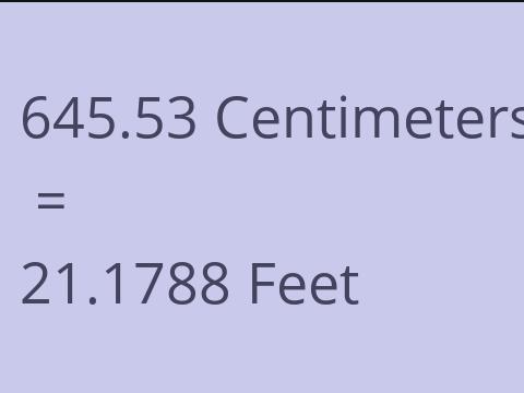 645.53 CM TO FEET