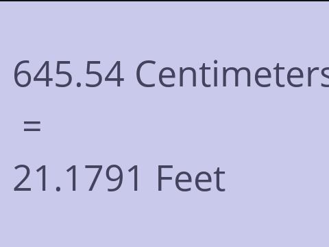 645.54 CM TO FEET