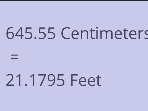 645.55 CM TO FEET