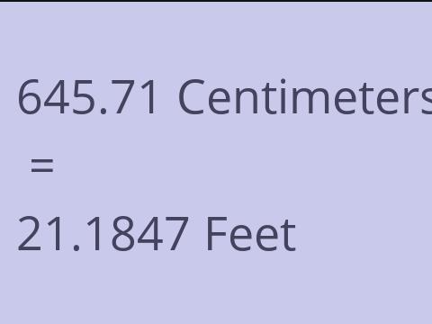 645.71 CM TO FEET