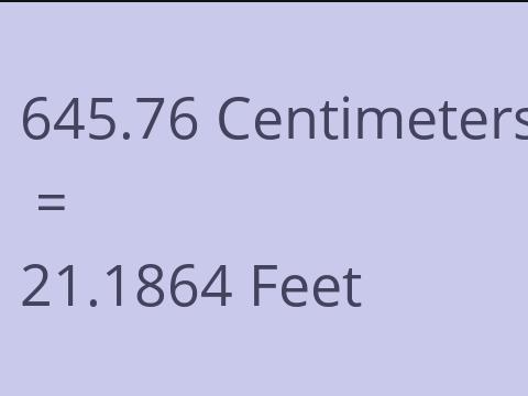 645.76 CM TO FEET