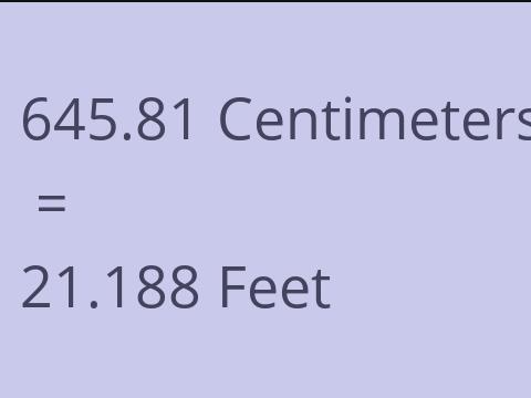 645.81 CM TO FEET