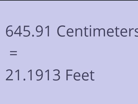 645.91 CM TO FEET