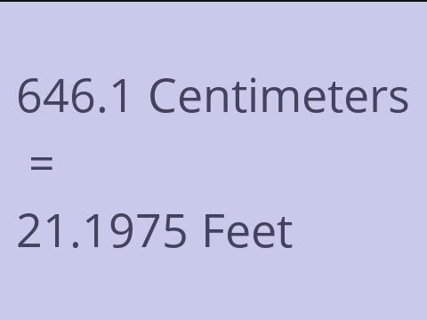 646.1 CM TO FEET