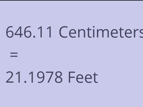 646.11 CM TO FEET