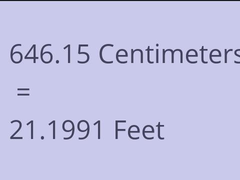 646.15 CM TO FEET