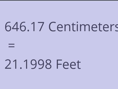 646.17 CM TO FEET