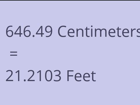 646.49 CM TO FEET