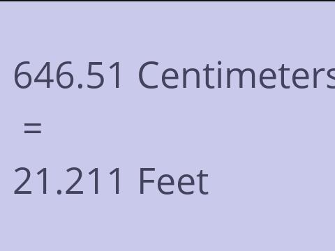 646.51 CM TO FEET