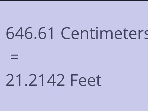 646.61 CM TO FEET