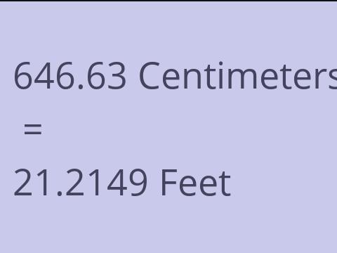 646.63 CM TO FEET