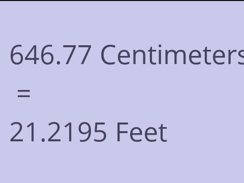 646.77 CM TO FEET